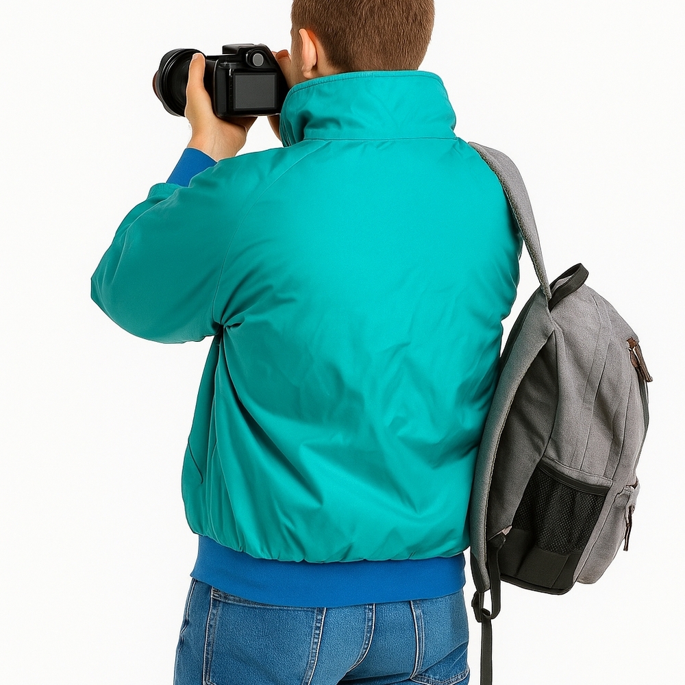 Columbia Jacket Men's Size XL Blue Teal Reversible Nylon Bomber Radial 80s VNTG - Picture 1 of 11